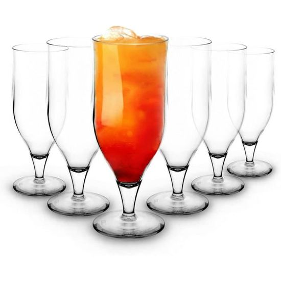 Rb Verres Tubes Long Drink Plastique Supérieure Incassables Réutilisables 30Cl, Lot De 4[m273
