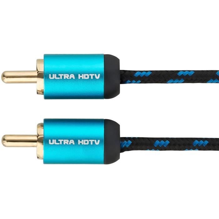 RCA Subwoofer Càble 3m Cinch 1x fiche Mâle vers 1x fiche