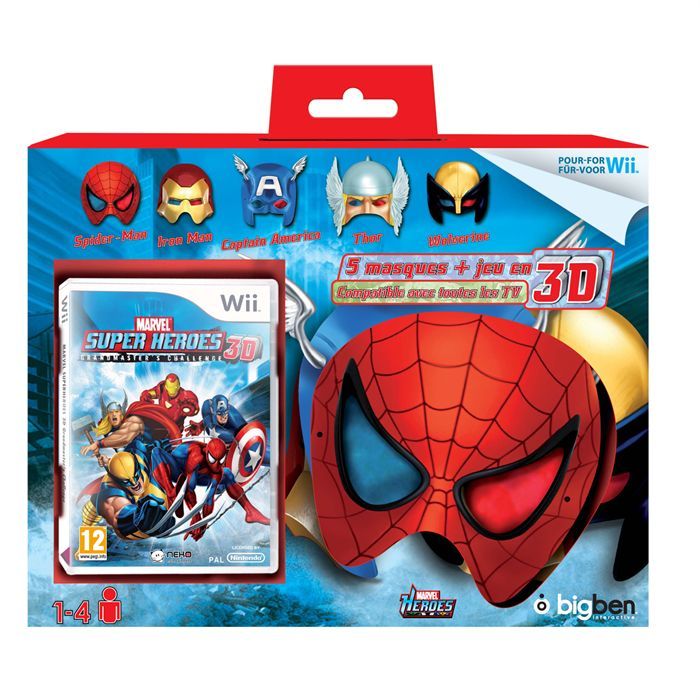 PACK MARVEL JEU WII + MASQUES 3D