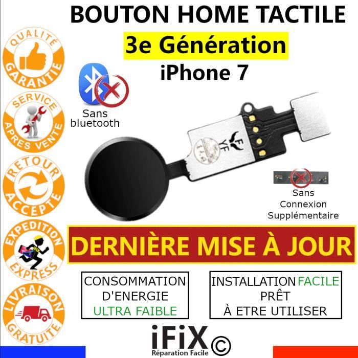 Bouton Home Iphone 7 Noir Tactile Fonctionnel