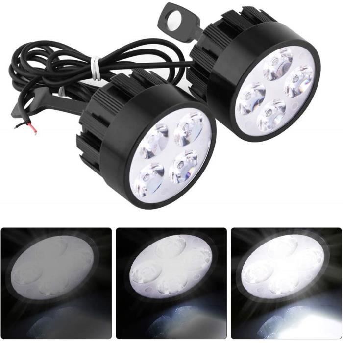 LED Moto Projecteur Lampe LED Lumière Feu Phare Antibrouillard Pour Moto Universel