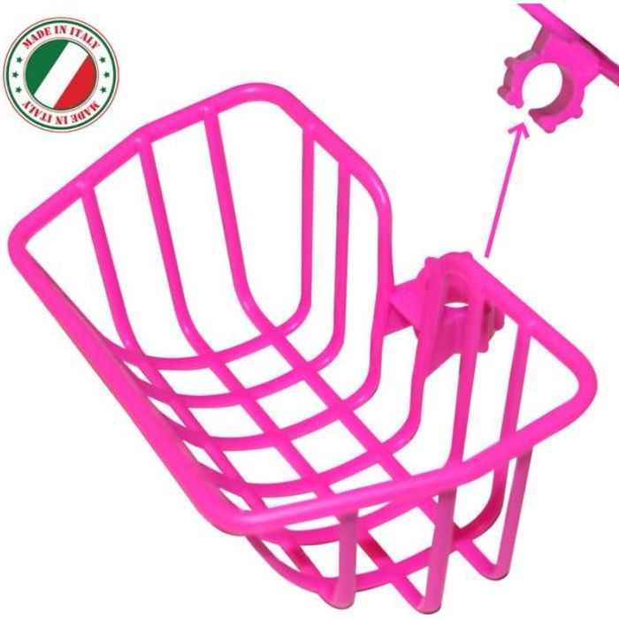 Panier Rose Velo Enfant Fille Corbeille DRAISIENNE Tricycle Trottinette Sacoche Universel Plastique A Clipser 10 12 14 16 Pouces