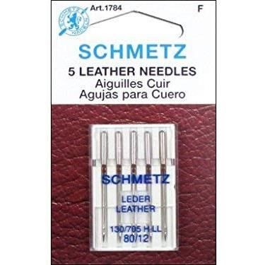 Schmetz Aiguilles pour machine à coudre en cuir 130/705, Taille 80
