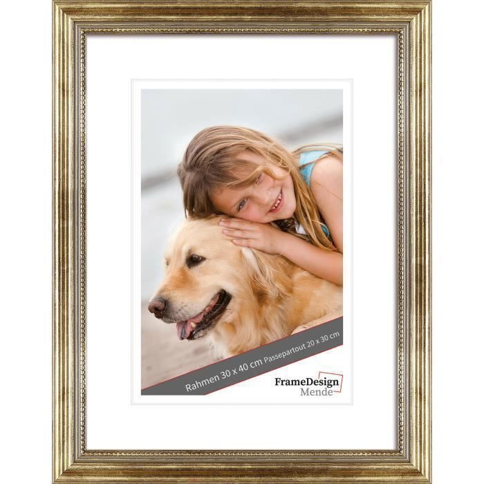 Wandstyle - Cadre photo H450 - style baroque - bois massif-verre normal - doré - 20 x 25 cm