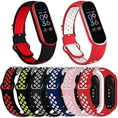 Th-some 6PCS Bracelet pour Amazfit Band 5, Bracelet de Remplacement en Silicone pour Bracelets de montre Amazfit Band 5, Bracele123