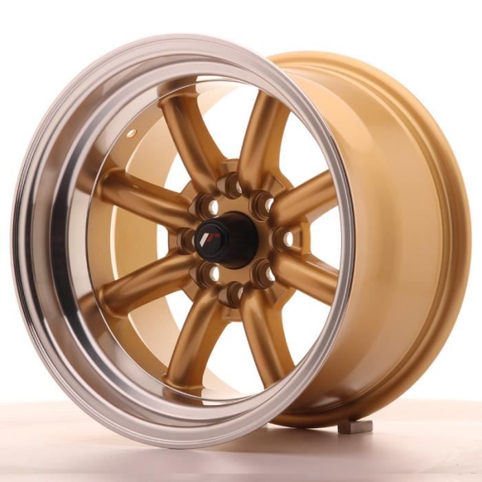 1 jante alu Japan Racing JR19 15x9 ET-13 4x100-114 Gold avec bague 73,1