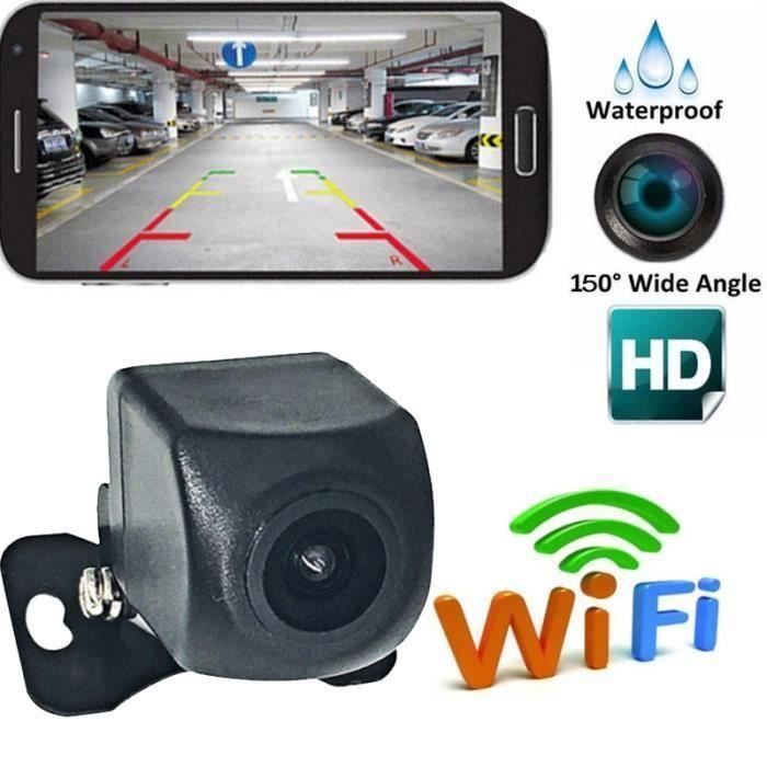 Caméra de recul HD Caméra de recul Vision arrière Caméra de vision nocturne 150 degrés Grand Angle (Noir)