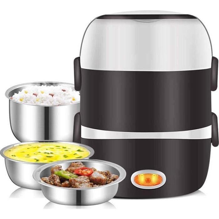 CUISEUR A RIZ Z&H 2L Mini électrique Rice Cooker en Acier Inoxydable 3 Couches Vapeur Portable Repas Chauffage Thermique 59