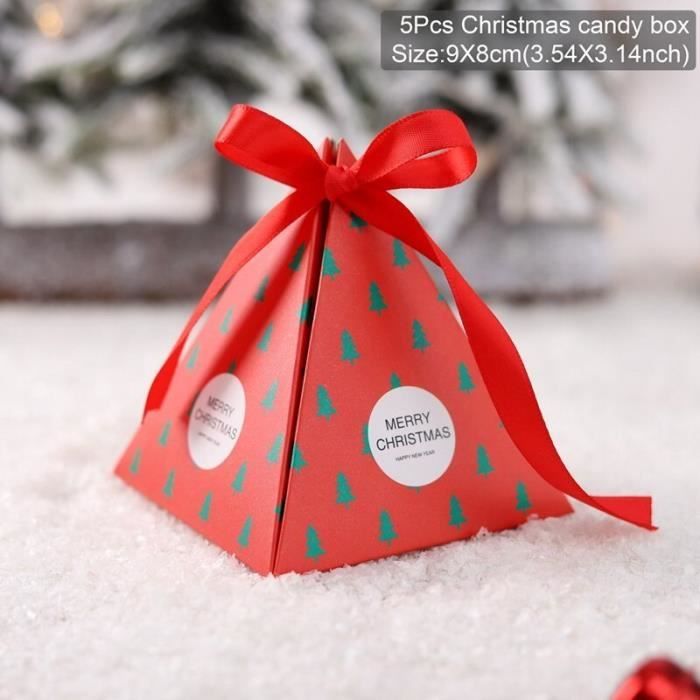 Chaussettes de noel,Boîtes à bonbons pour noël,5 pièces,décorations pour la maison,coffret cadeau pour noël 2021 - Type Xmas box 5