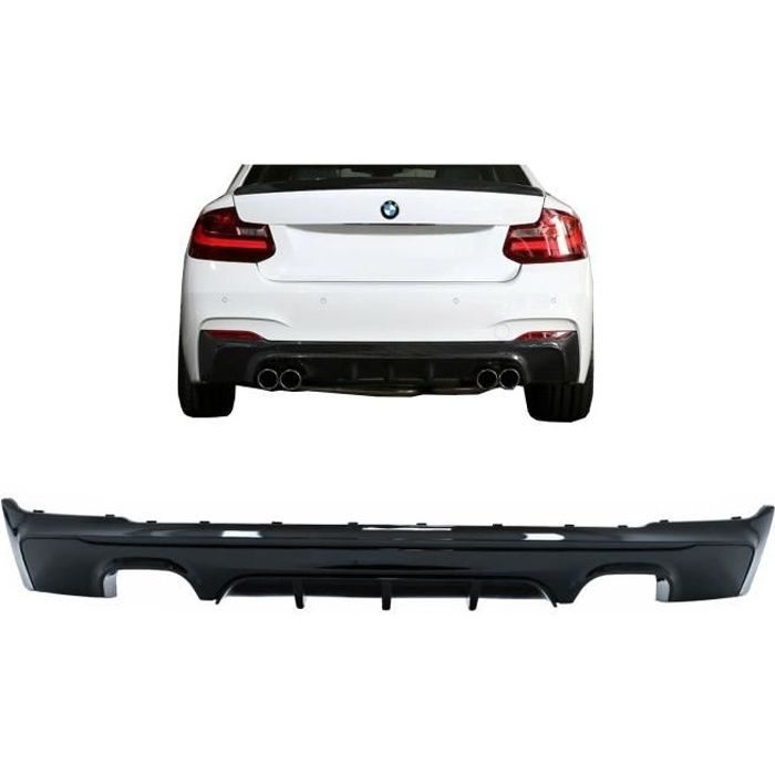 Diffuseur Double Sortie pour BMW 2 F22 F23 13+ M Performance Look Noir brillant