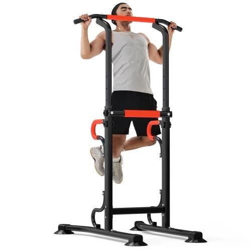 Chaise Romaine Musculation Station Multifonction 6 en 1 Avec Barre de Tractions Dips Power Tower à Domicile -100KG