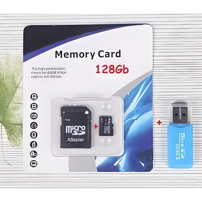 Carte Micro SD 128 Gb + adaptateur SD + usb