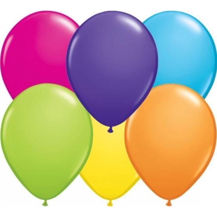 Lot de 20 ballons de baudruche en latex nacré métallisé multicolore