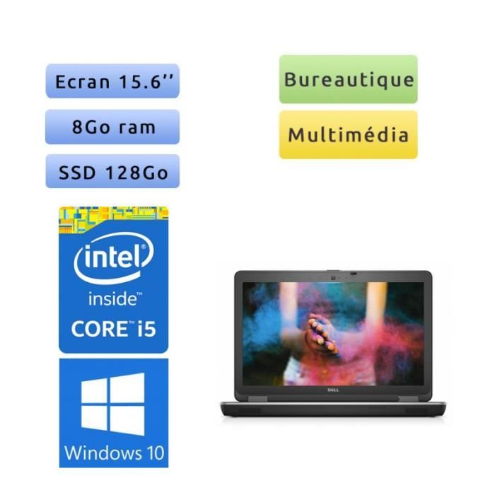 Dell Latitude E6540 - Windows 10 - i5 8Go 128Go SSD - 15.6 - Webcam - Ordinateur portable