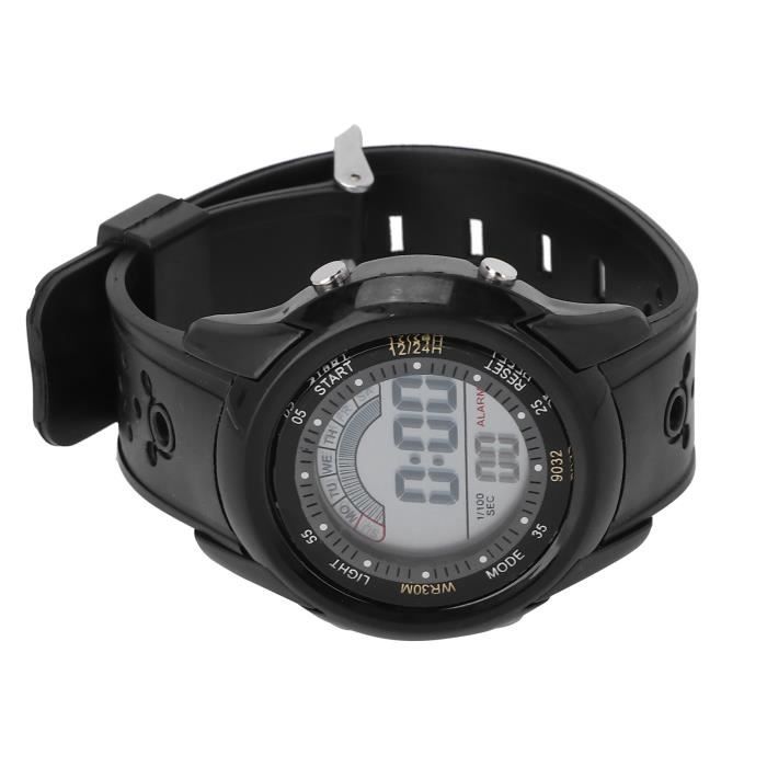 Dioche montre numérique Montre de sport numérique à la mode étanche chronomètre alarme montre électronique noir