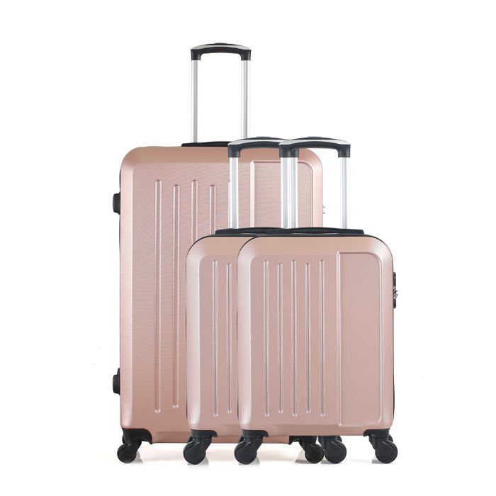 HERO – SET DE 3 - ABS – 75cm – 4 roues – VESUVIO-P – GOLDEN PINK