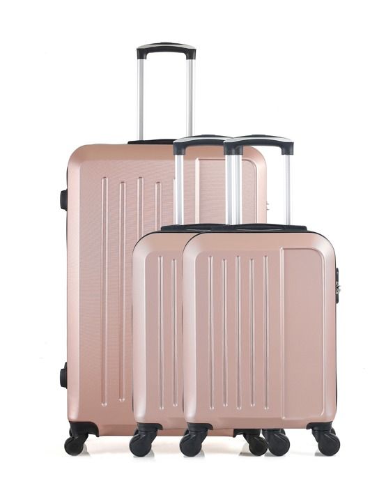 HERO – SET DE 3 | ABS – 75cm – 4 roues – VESUVIO-P – GOLDEN PINK