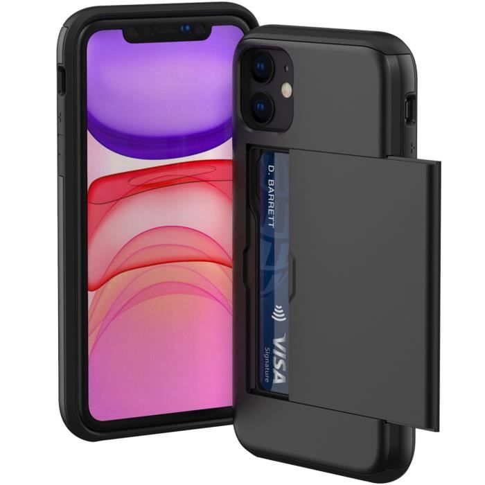 Coque arrière avec porte-cartes iPhone 11 Noir iMOSHION®
