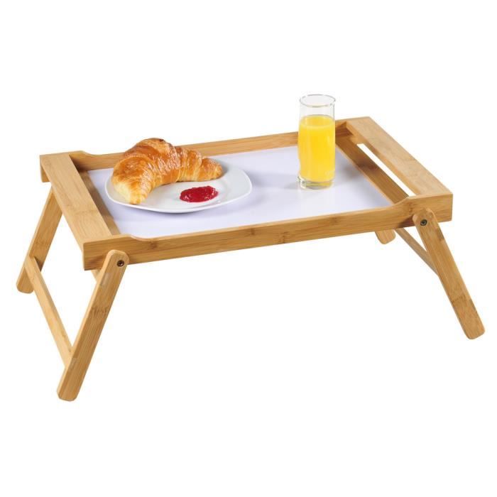 Plateau avec pieds rabattables, table pliante avec bambou, plateau de petit déjeuner