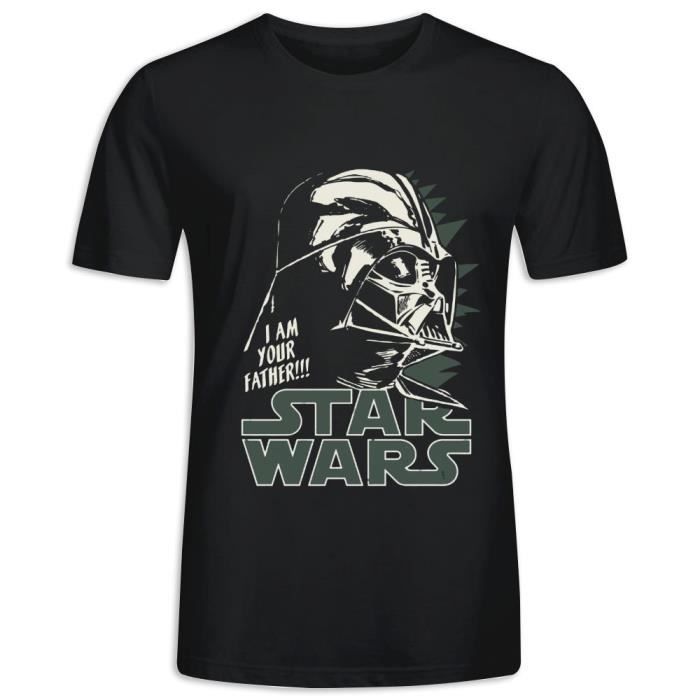 T Shirts avec imprimé en Star Wars Darth Vader I Am Your Father Manche Courte Tee Homme