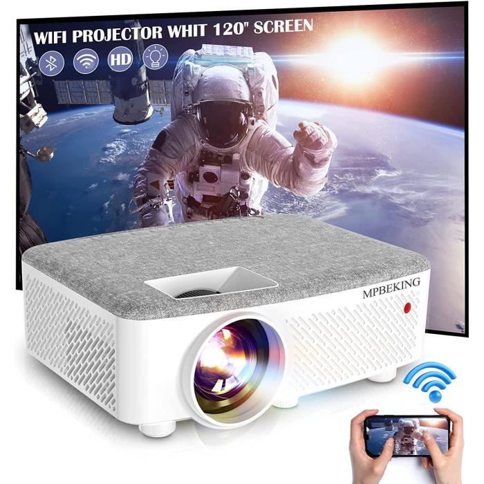 Videoprojecteur, Videoprojecteur WiFi Bluetooth, Videoprojecteur Portable, Mini Videoprojecteur, Videoprojecteur Full HD, Ecran Vide