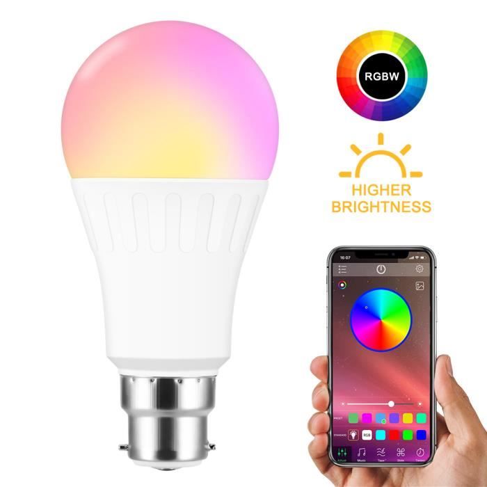LED Ampoules de couleur Changement de Couleur Ampoule RGB+Blanc Baïonnette 10Watt B22 Types RGBW LED Ampoules +Télécommande