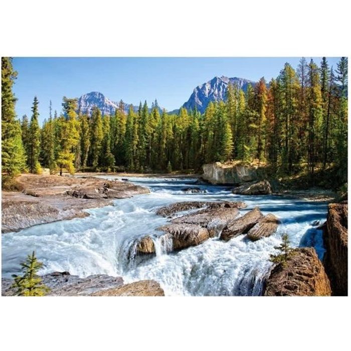 Puzzle Adulte riviere Athabasca Et Foret du Parc National Jasper - 1500 Pieces - Collection Canada Paysage De Montagne - Nouveaute