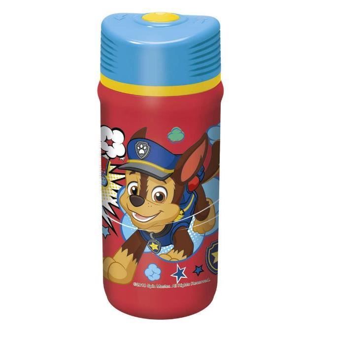 gourde la pat patrouille bouteille de sport en 390 ml système d'ouverture fermeture pratique