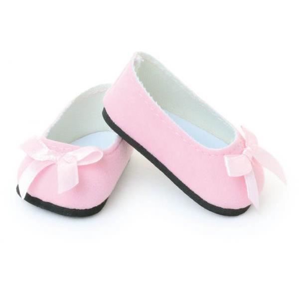 Petit Collin - 603905 - Ballerines suède roses avec nœud rose t. 39 - 40 - 48 cm