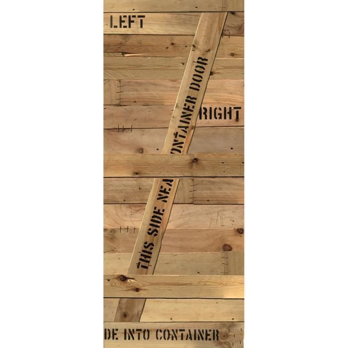 Sticker Adhésif de porte Ondoor- Bois brut - 204 x 83 cm