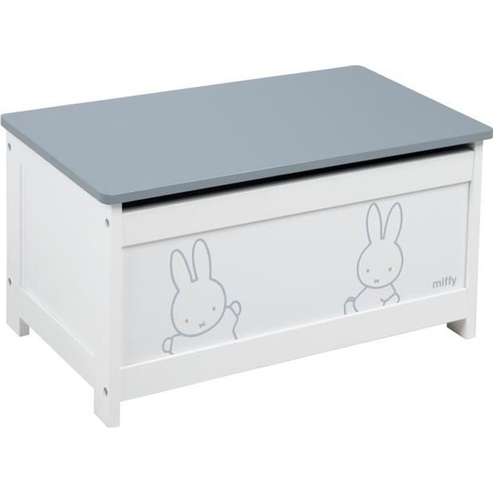 ROBA Coffre à jouets -miffy®- en bois - siège pliable - banc coffre blanc