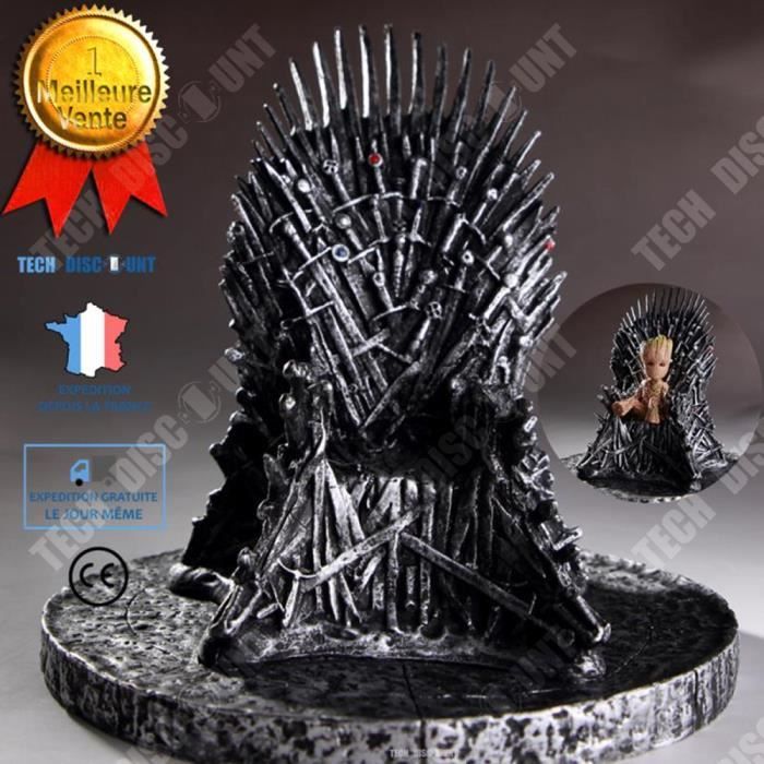 TD® figurine trone de fer decoration realiste maison personnage miniature replica jouet collection chaise epee burea