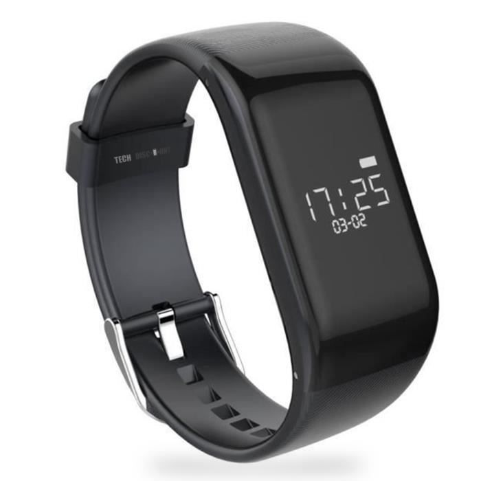 TD® Smart Watch montre Bluetooth imperméable IP67 Fitness Bracelet avec moniteur fréquence cardiaque dormir surveillance couleur noi
