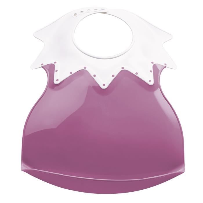 THERMOBABY Bavoir Arlequin avec Récupérateur Rose Orchidée