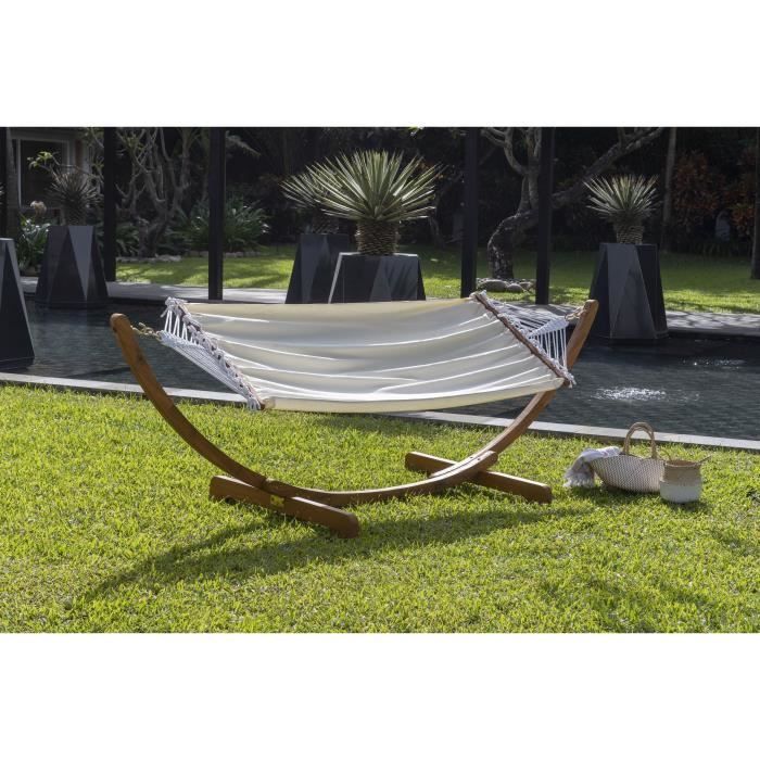 RIO Hamac extérieur avec support en bois - Tissu en coton