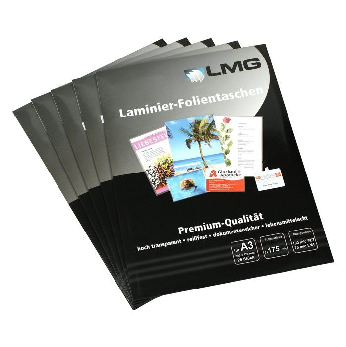 Fellowes - 25 pochettes de plastification A3 (303 x 426 mm) - 125 microns - brillantes Pas Cher | Bureau Vallée