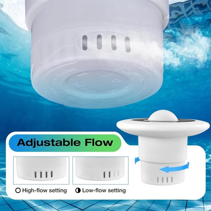 Flotteur De Chlore De Piscine, Distributeur De Chlore De Piscine Avec Lumiere Solaire Distributeur De Chlore Flottant