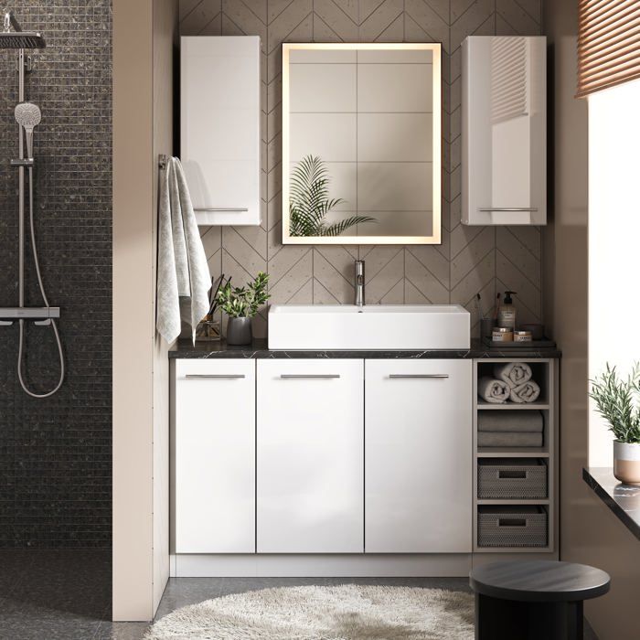 Armoire murale Fame-Line 30x72cm Blanc Haute brillance Vicco 43572