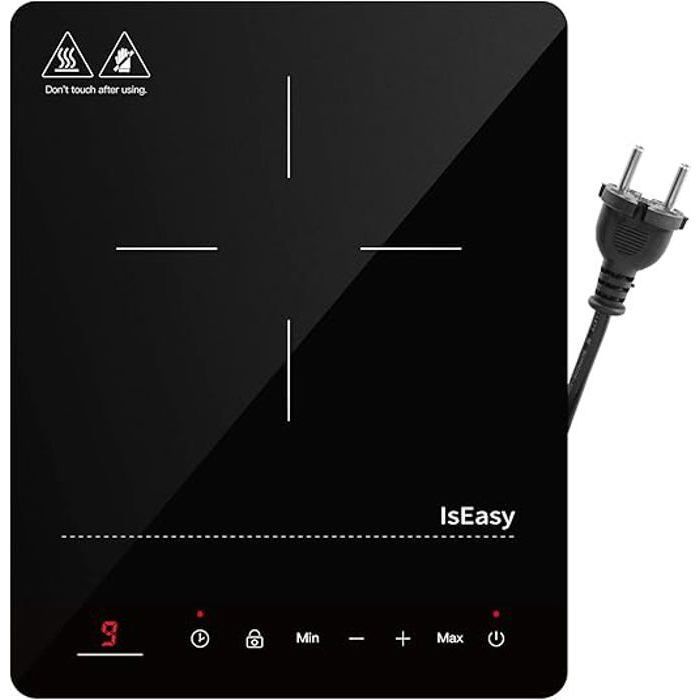 Plaque de cuisson posable - ISEASY - 1 Foyer - 2100W - Écran Tactile - Minuterie 8h