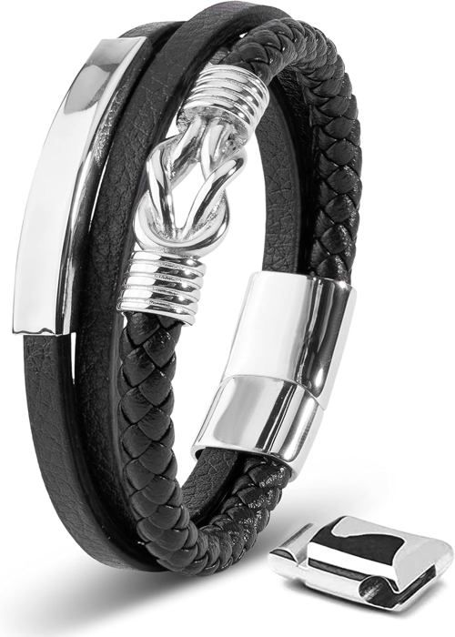 Cadeau Homme Bracelet Homme Personnalisé Bracelet en Cuir Infini