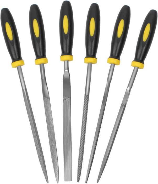 Kit De 6 Limes à Sillet Pour Guitare - Acier Inoxydable, Longues Poignées, Pour Luthier, Classement Fentes Et Couronnement Frettes