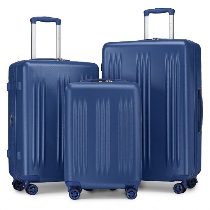 Kono Lot de 3 valises rigides légères en ABS avec Serrure TSA et 4