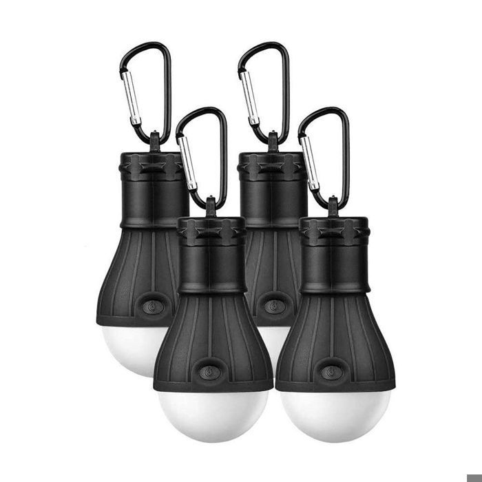 Lampes de camping LED 4 pièces lampe de camping LED lampe de camping avec mousqueton ensemble dampoules de tente de lanterne