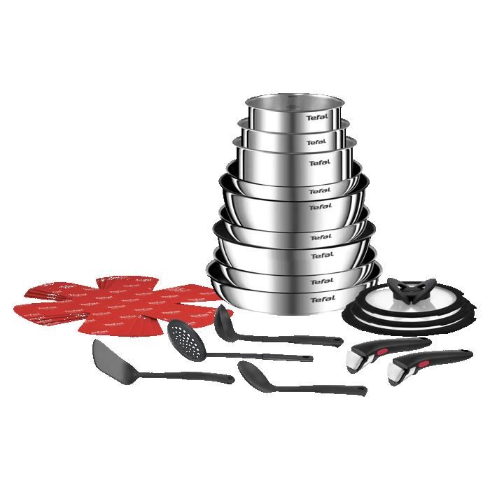 Tefal Ingenio Emotion On Set 22 pièces Poêles et casseroles Accessoires Inox Empilable Antiadhésif Induction L897SM04