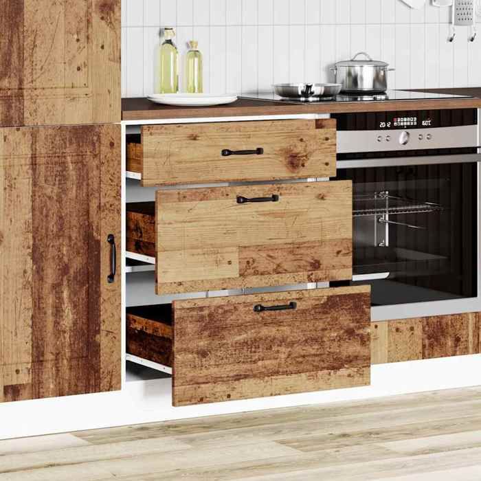 Bon plan Meuble Bas Cuisine/ Armoire de cuisine - JILI HOT - Kalmar vieux bois - Bois dingénierie Thome5502200