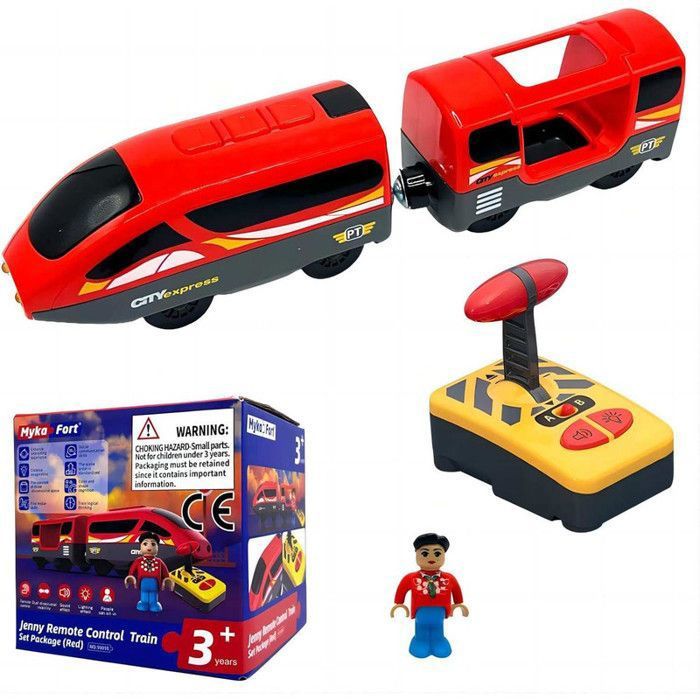 Train électrique Télécommandé Pour Enfants Avec Connexion Magnétique, Compatible Avec Voies En Bois, Dès 3 Ans