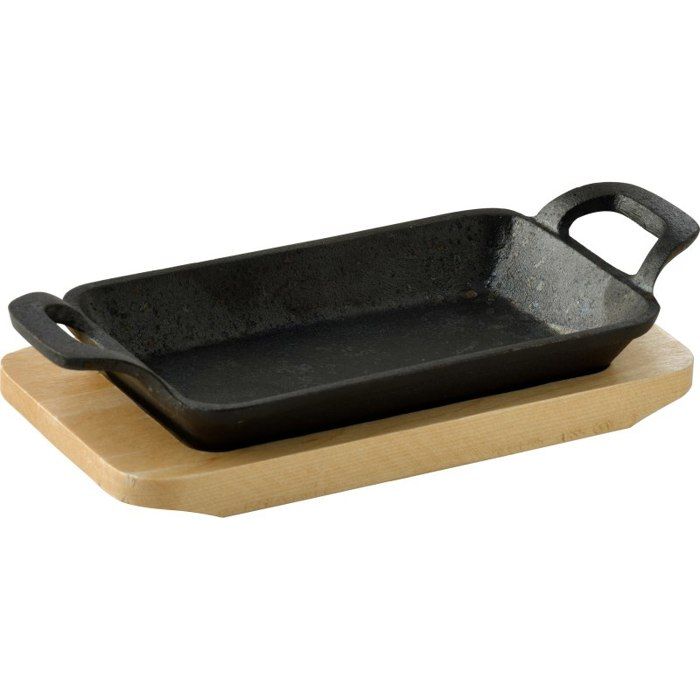 MASTERPRO Plat en fonte avec base COOK & SHARE 17x10x2 5 cm noir BGMP-3807-4