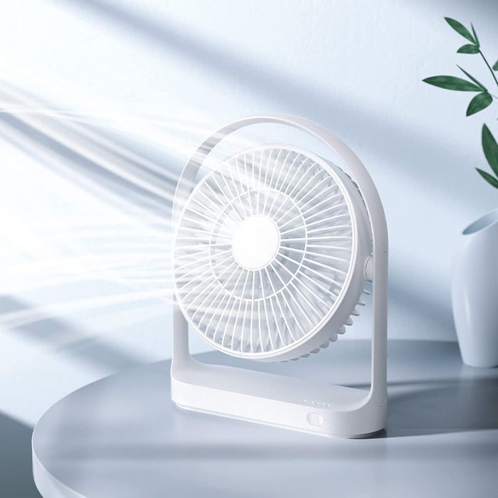 zhan Ventilateur de bureau portable silencieux à piles 4 vitesses autonomie maximale de 15 heures 4 000 mAh rechargeable par - Zhandd