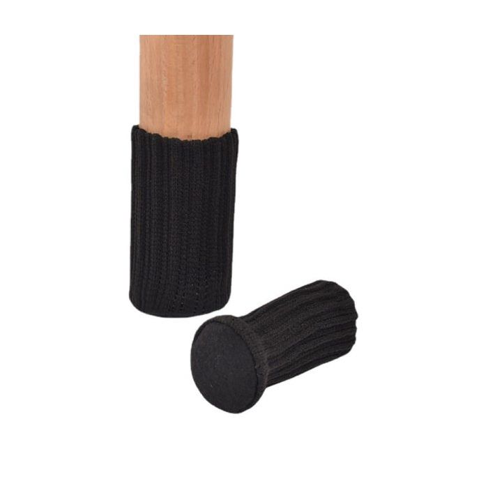 Lot de 24 chaussettes tricotées pour pieds de chaise et de table noires