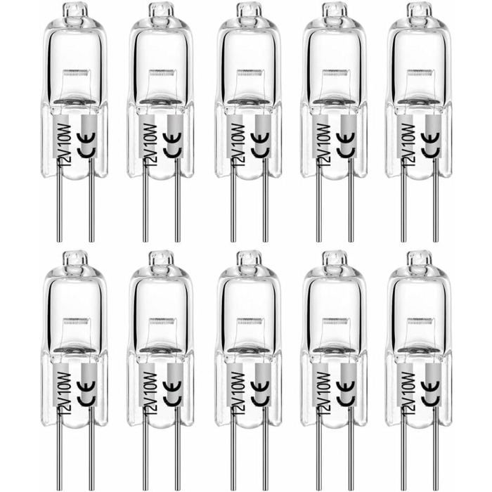 Ampoules halogènes G4 - MICH - 10W - 12V - Dimmable - Pack de 10 - Blanc chaud 2700K - Angle de faisceau 360°